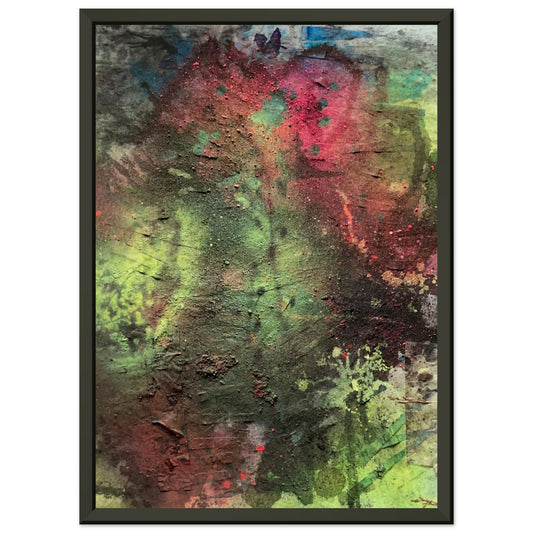 abstract artwork with dispersed marks forming subtle shifting relationships across surface